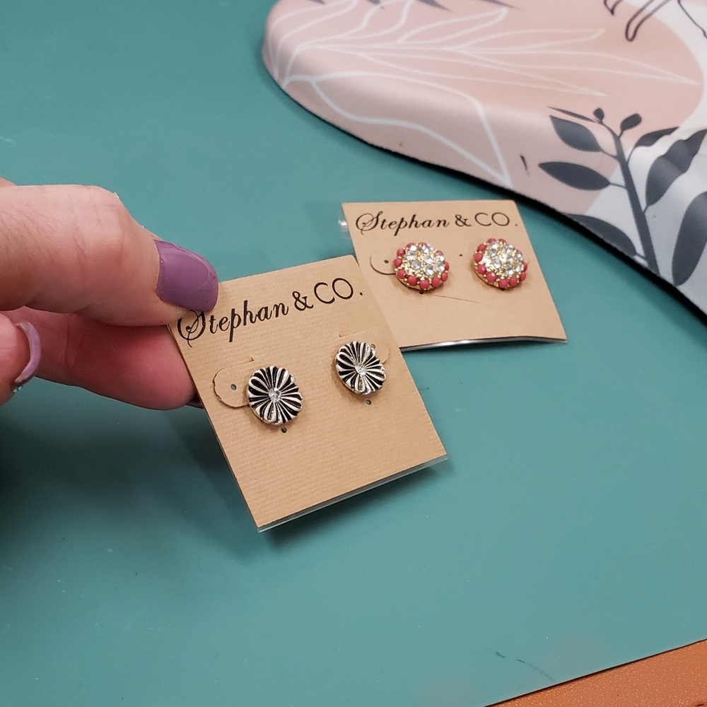 Stephan & Co, NWT, earring bundle, 2 prs pierced post fashion earrings - Picture 8 of 11